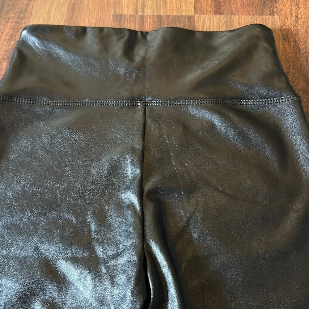 Shinestar Faux Vegan Leather Full Length Leggings Black Size XS - Picture 8 of 13